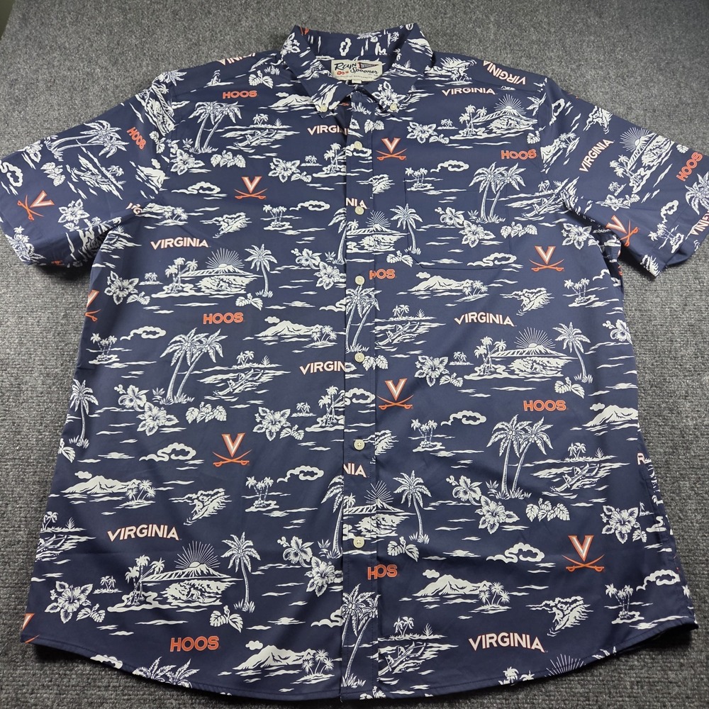 Reyn Spooner Men's Size 2XL XXL Button-Up Virginia Hoos UVA Cavaliers Stretch